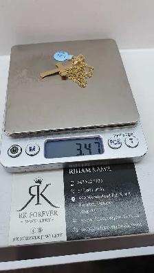 14k yellow gold chain & cross # 398_15 - Photo 4