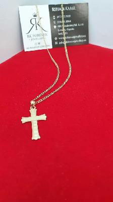 14k yellow gold chain & cross # 398_15 - Photo 5