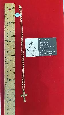 14k yellow gold chain & cross # 398_15 - Photo 7