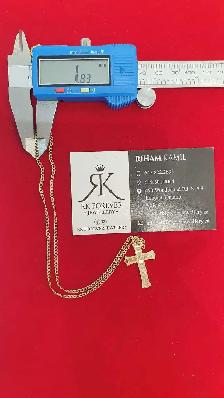 14k yellow gold chain & cross # 398_15 - Photo 8