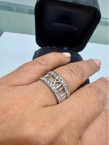 TIFFANY & CO. 18k White Gold And Diamond Atlas - Photo 2