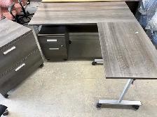 Desk/ Global L-Shape 60x60 workstations $599 in excellent condit