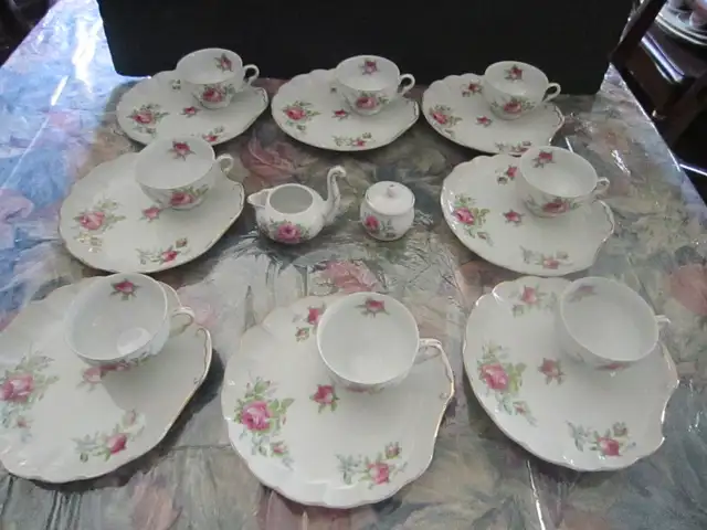Lefton Hand Painted China Hostess Tray sets for 8, Pattern#K2564
