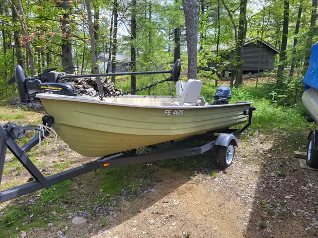 14ft aluminum boat for sale with NEW 25hp. outboard