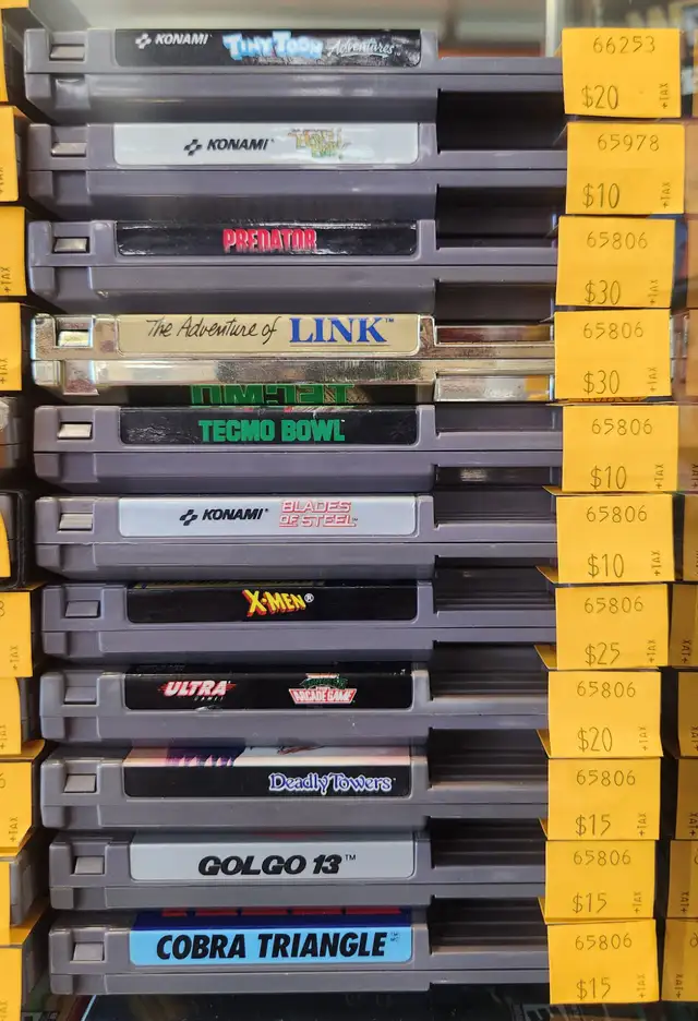 Nintendo NES Games: Tetris, Red Racer, Link, Super Mario Bros.
