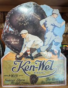 VINTAGE 1932 KEN-WEL LOU GEHRIG MODEL 632 BASEBALL GLOVE SIGN