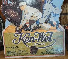 VINTAGE 1932 KEN-WEL LOU GEHRIG MODEL 632 BASEBALL GLOVE SIGN - Photo 3