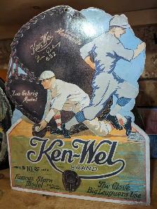 VINTAGE 1932 KEN-WEL LOU GEHRIG MODEL 632 BASEBALL GLOVE SIGN - Photo 5