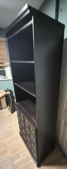 SOLID WOOD BOOKCASE w/ CABINET – BOMBAY – 6FT – COGNAC – $220 - Photo 3