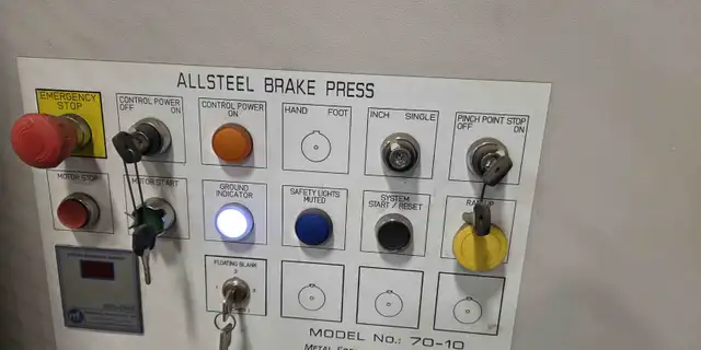 70 Ton Allsteel 70-10 Hydraulic Brake Press - Photo 9