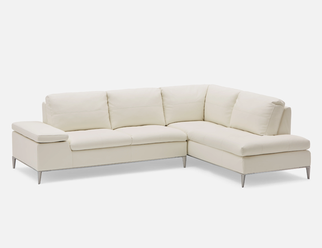 White Leather L shape couch Structube like new - Photo 2
