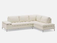 White Leather L shape couch Structube like new - Photo 2