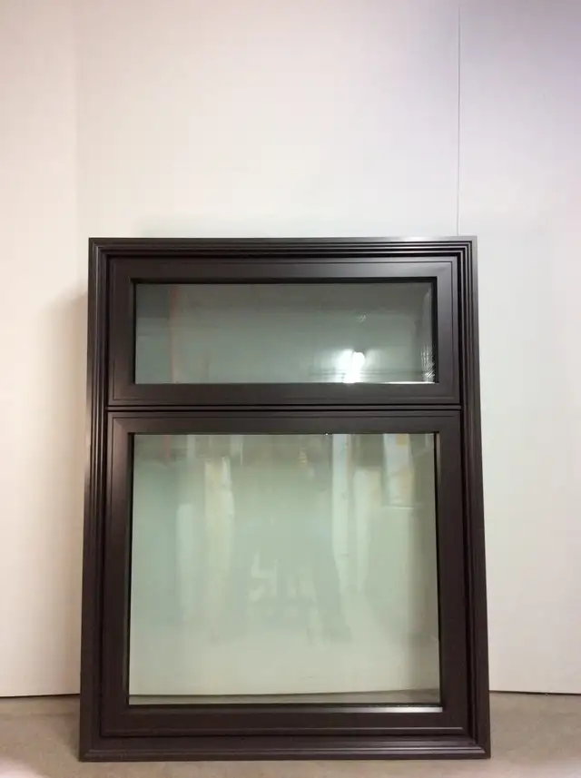 10417JAH Fenêtre Jumelée Auvent HYBRIDE Brun Com 44 x 57