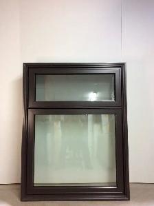 10417JAH Fenêtre Jumelée Auvent HYBRIDE Brun Com 44 x 57