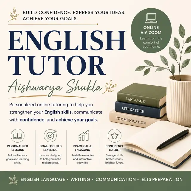 English Tutor for IELTS, Essays, Grammar & Communication