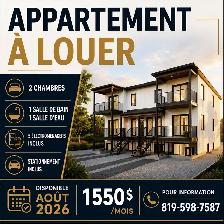 NEW build apartment for rent plaisance QC