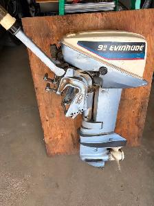9.9 Evinrude boat motor.