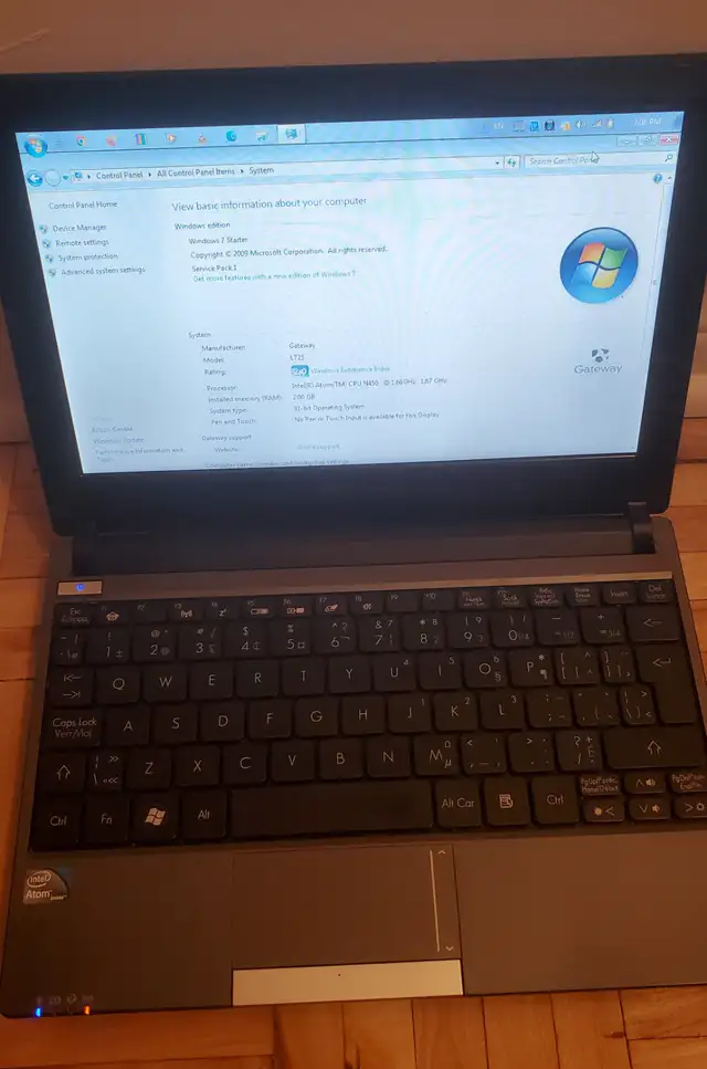 Gateway 10', 250GB, 2GB