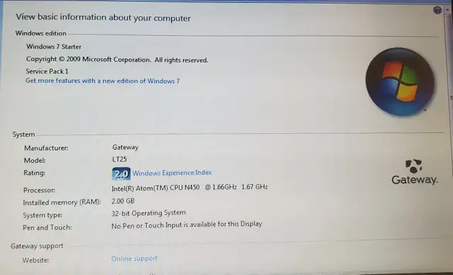 Gateway 10', 250GB, 2GB - Photo 3