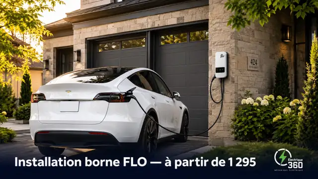 Borne VÉ installée par électricien licenci RBQ — Laval & Montréa