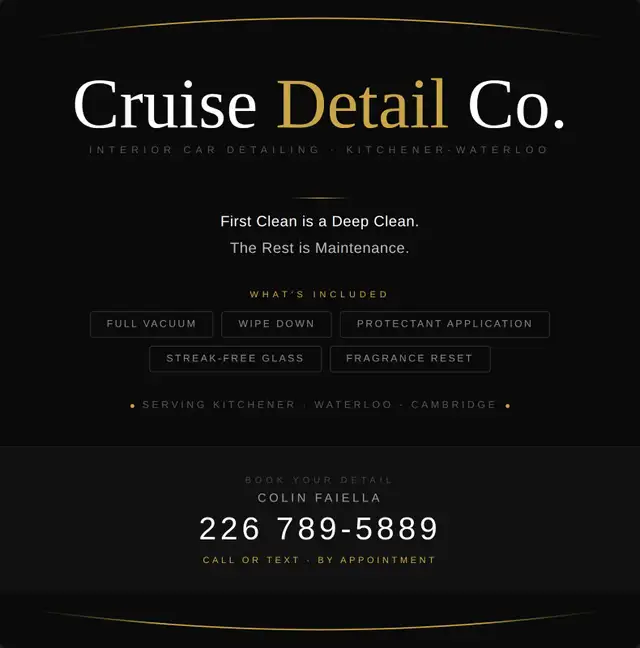 Interior Car Detailing | Kitchener-Waterloo