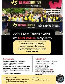 UHN walk Saturday May 30th
