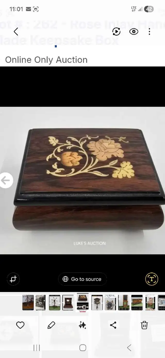 rose inlay keepsake box italy hand made