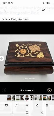 rose inlay keepsake box italy hand made