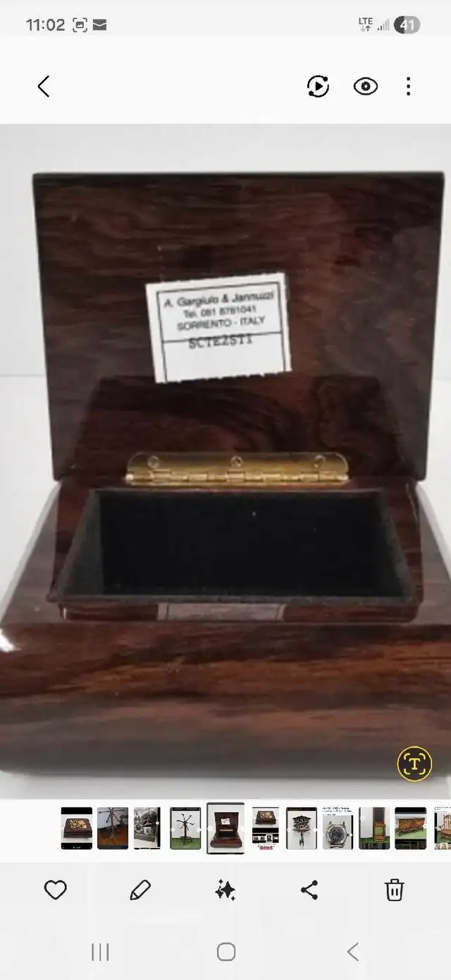 rose inlay keepsake box italy hand made - Photo 2