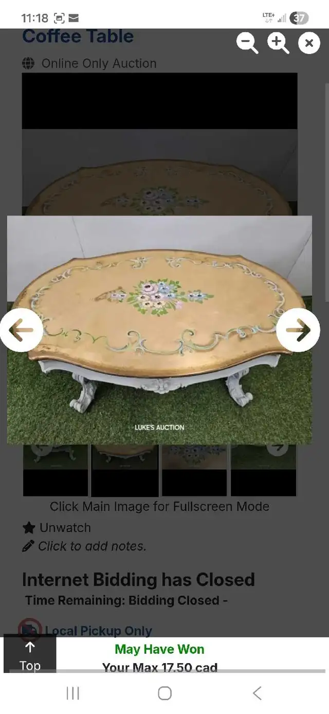 French baroque coffee table