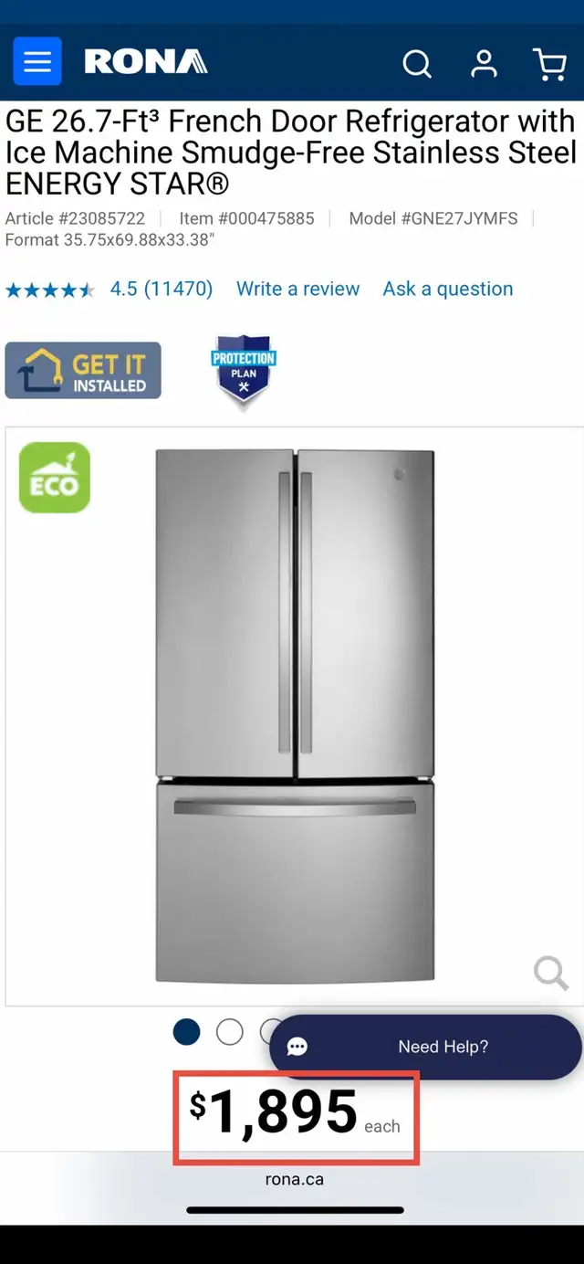 NEW 36" GE Fridge (Internal Ice & Water Dispenser) 27 Cu.Ft - Photo 10