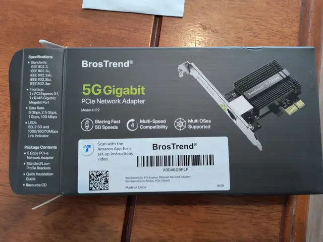 Adapter ethernet PCIe 3.1 x1 - 5Gbps RTL8126 - Linux compatible