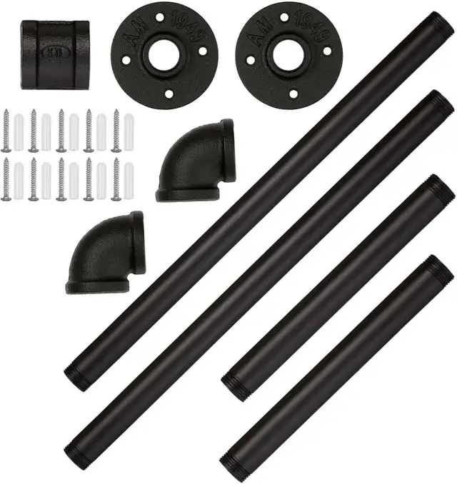 Greenstell Industrial Pipe Clothes Rack 2-Pack Wall Mount - Photo 8