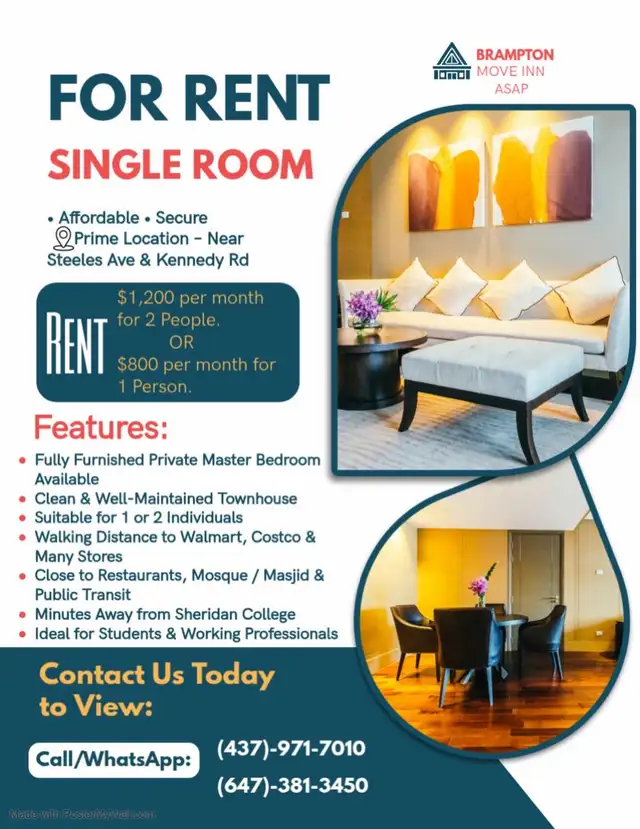 MASTER BEDROOM FOR RENT!!