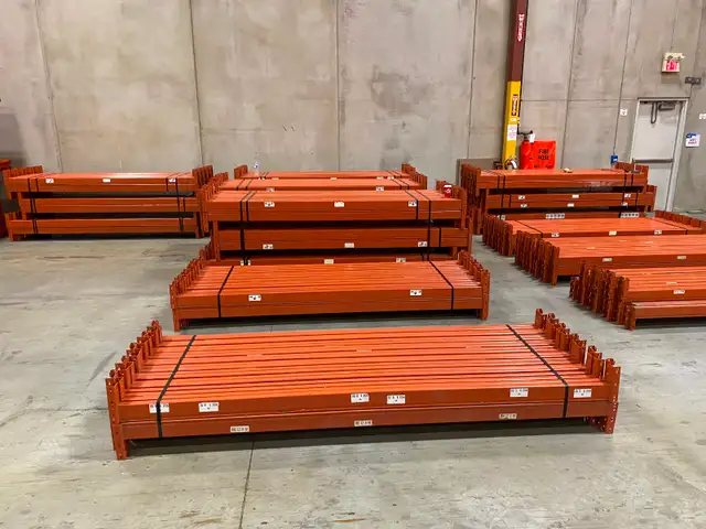 Used pallet racking beams for RediRack 8’, 9’ and 12’ long
