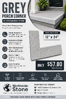 Grey Porch Corner 12x24 – Premium Natural Stone | $57 Each - Photo 2