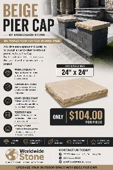 Beige Pier Caps 24x24 – Premium Natural Stone | $104 Each