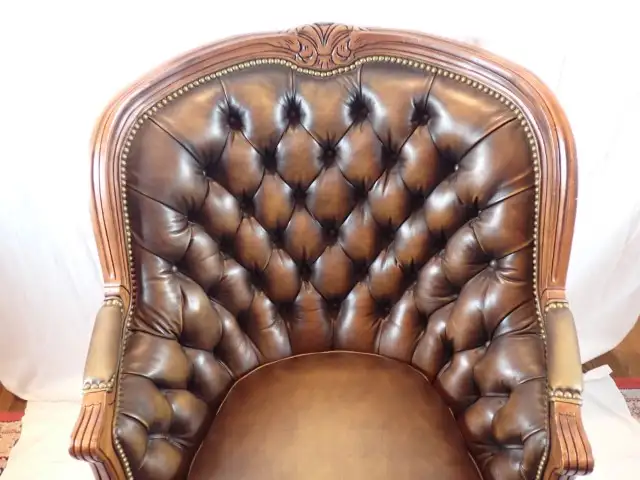 Natural Leather Balfour Tufted Chair