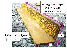 Fer angle 1/4'' d'épais x 4'' x 4'' longueurs variées et autres - Photo 3