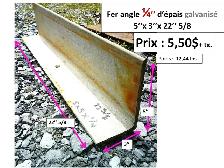 Fer angle 1/4'' d'épais x 4'' x 4'' longueurs variées et autres - Photo 6