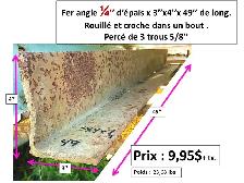 Fer angle 1/4'' d'épais x 4'' x 4'' longueurs variées et autres - Photo 9