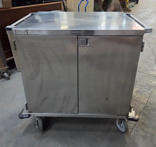 Stainless Steel Rolling Utility Cabinet