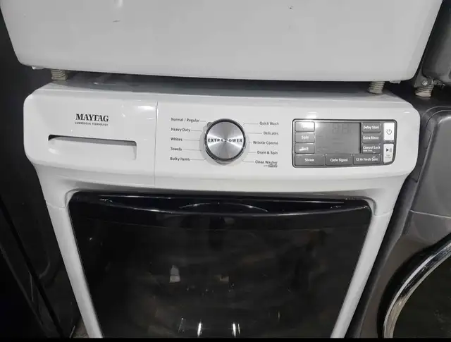 NEWER MODEL! Maytag 27' White Front-Load Stackable Washer Dryer - Photo 3