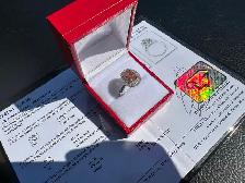 #847 - 14kt White Gold, 2.50 Ct Pink & White Diamond Ring, Size6
