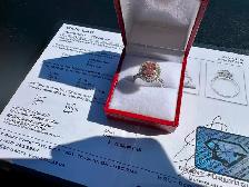 #847 - 14kt White Gold, 2.50 Ct Pink & White Diamond Ring, Size6 - Photo 3
