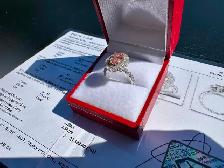#847 - 14kt White Gold, 2.50 Ct Pink & White Diamond Ring, Size6 - Photo 7
