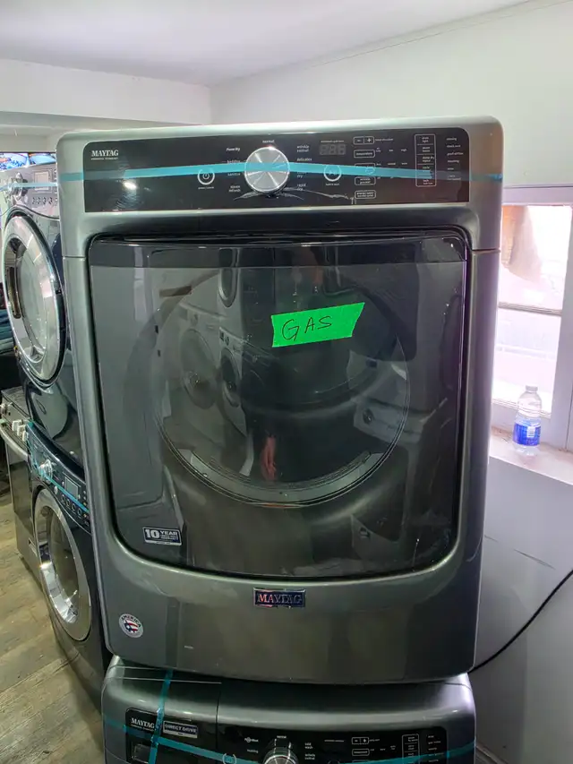 WOW! Maytag 27' Grey Front-Load Stackable Washer GAS Dryer Set - Photo 5