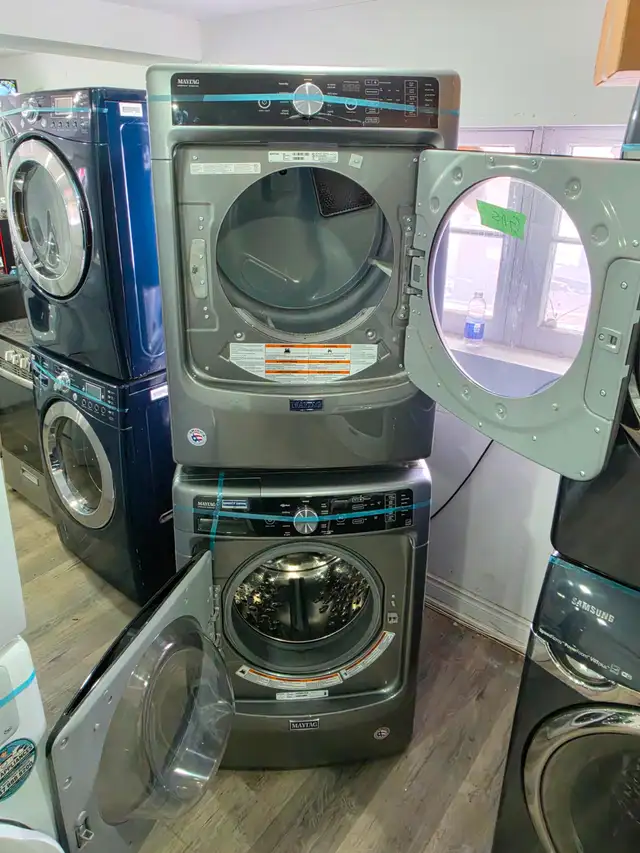 WOW! Maytag 27' Grey Front-Load Stackable Washer GAS Dryer Set - Photo 8