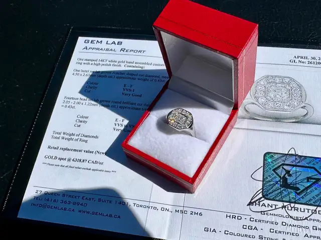 #796 - 14kt White Gold, .85 Carat Diamond Ring, Size 6