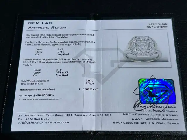#796 - 14kt White Gold, .85 Carat Diamond Ring, Size 6 - Photo 10